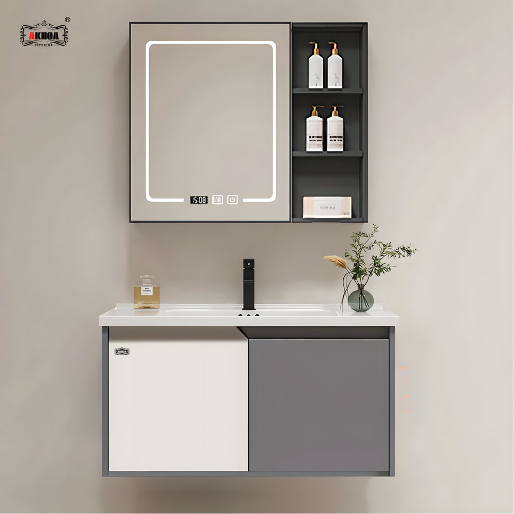 BỘ TỦ GƯƠNG PHÒNG TẮM THÔNG MINH AKHOA PVC04 80CM 1 PVC04 80 02