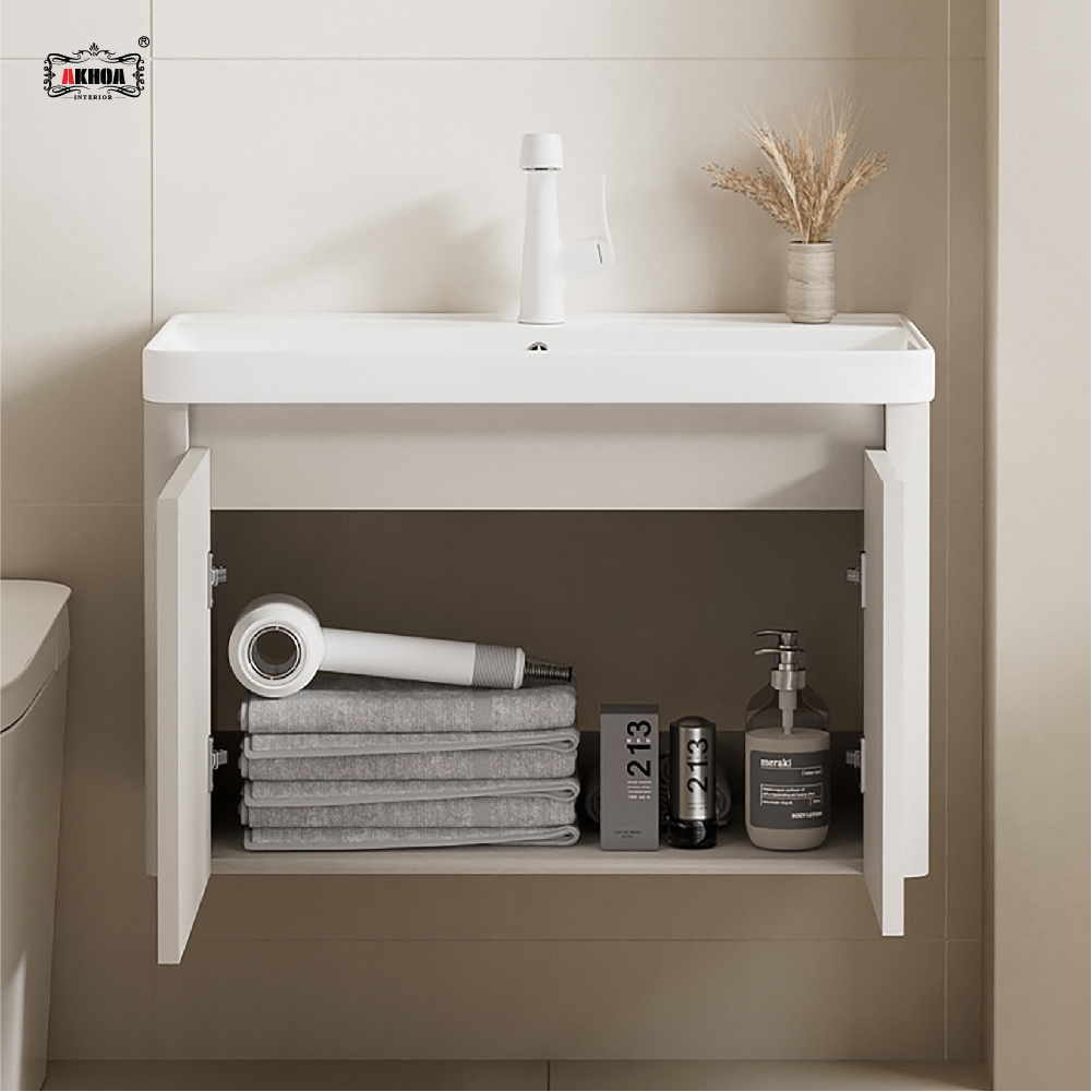 BỘ TỦ GƯƠNG PHÒNG TẮM THÔNG MINH AKHOA PVC01 50 - 80CM 3 PVC01 60 05