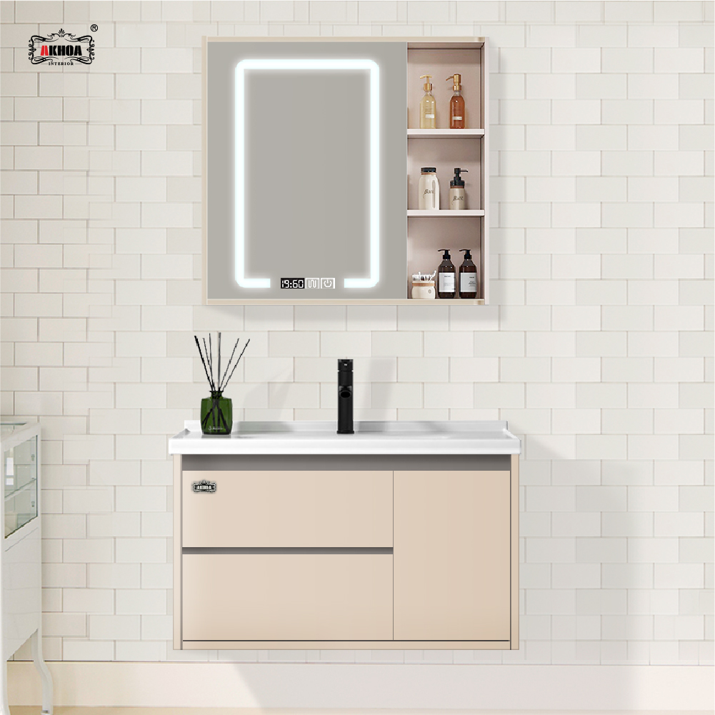 BỘ TỦ GƯƠNG PHÒNG TẮM THÔNG MINH AKHOA PVC02 80CM 1 PVC02 80 16