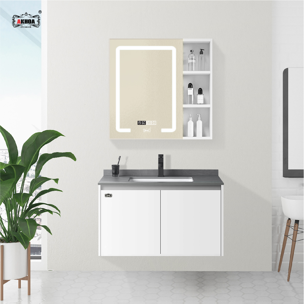 BỘ TỦ GƯƠNG PHÒNG TẮM THÔNG MINH AKHOA PVC05 80CM 2 PVC05 80 16