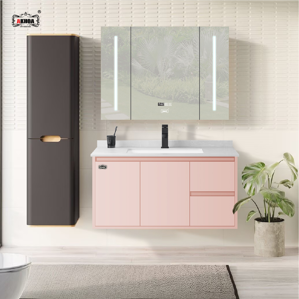 BỘ TỦ GƯƠNG PHÒNG TẮM THÔNG MINH AKHOA PVC06 80 - 100CM 4 PVC06 100 18 1