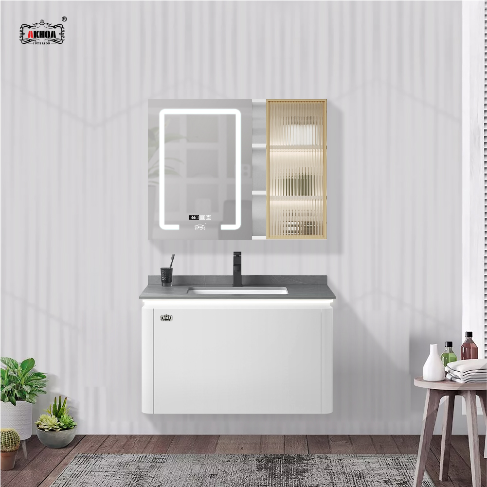 BỘ TỦ GƯƠNG PHÒNG TẮM THÔNG MINH AKHOA PVC07 50 - 80CM 4 PVC07 80 13