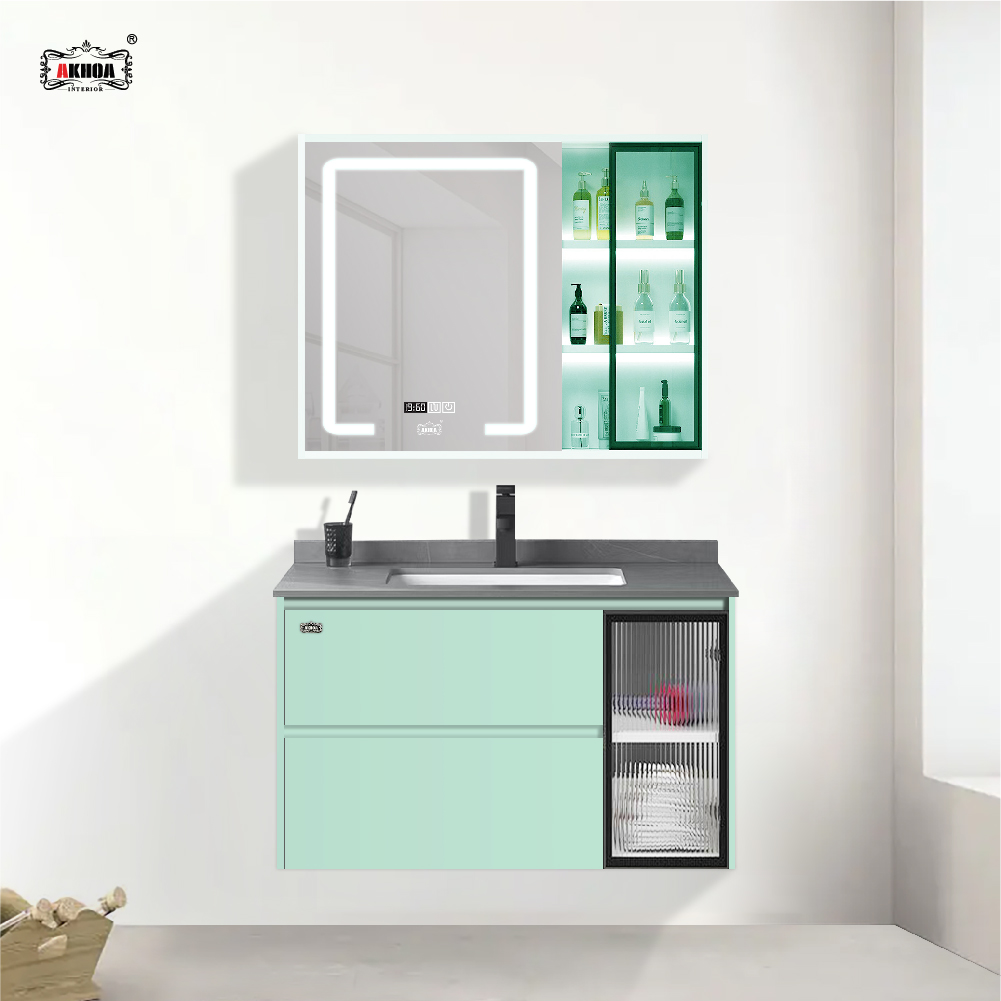 BỘ TỦ GƯƠNG PHÒNG TẮM THÔNG MINH AKHOA PVC09 80CM 4 PVC09 80 15