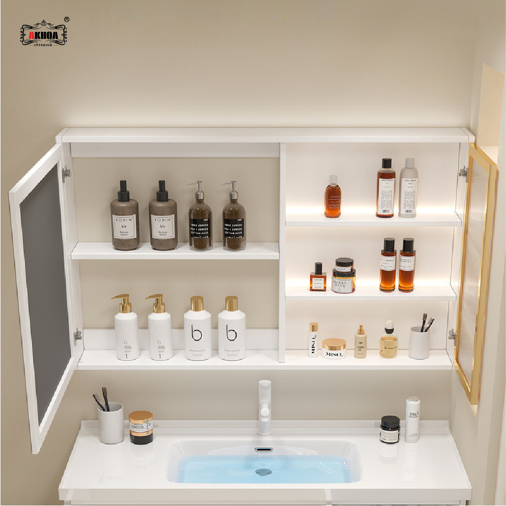 BỘ TỦ GƯƠNG PHÒNG TẮM CAO CẤP AKHOA PVC14 80CM 9 PVC13 80 04