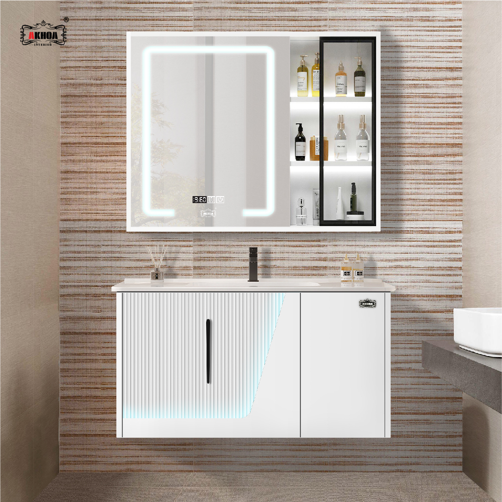 BỘ TỦ GƯƠNG PHÒNG TẮM THÔNG MINH AKHOA PVC13 80CM 1 PVC13 80 13