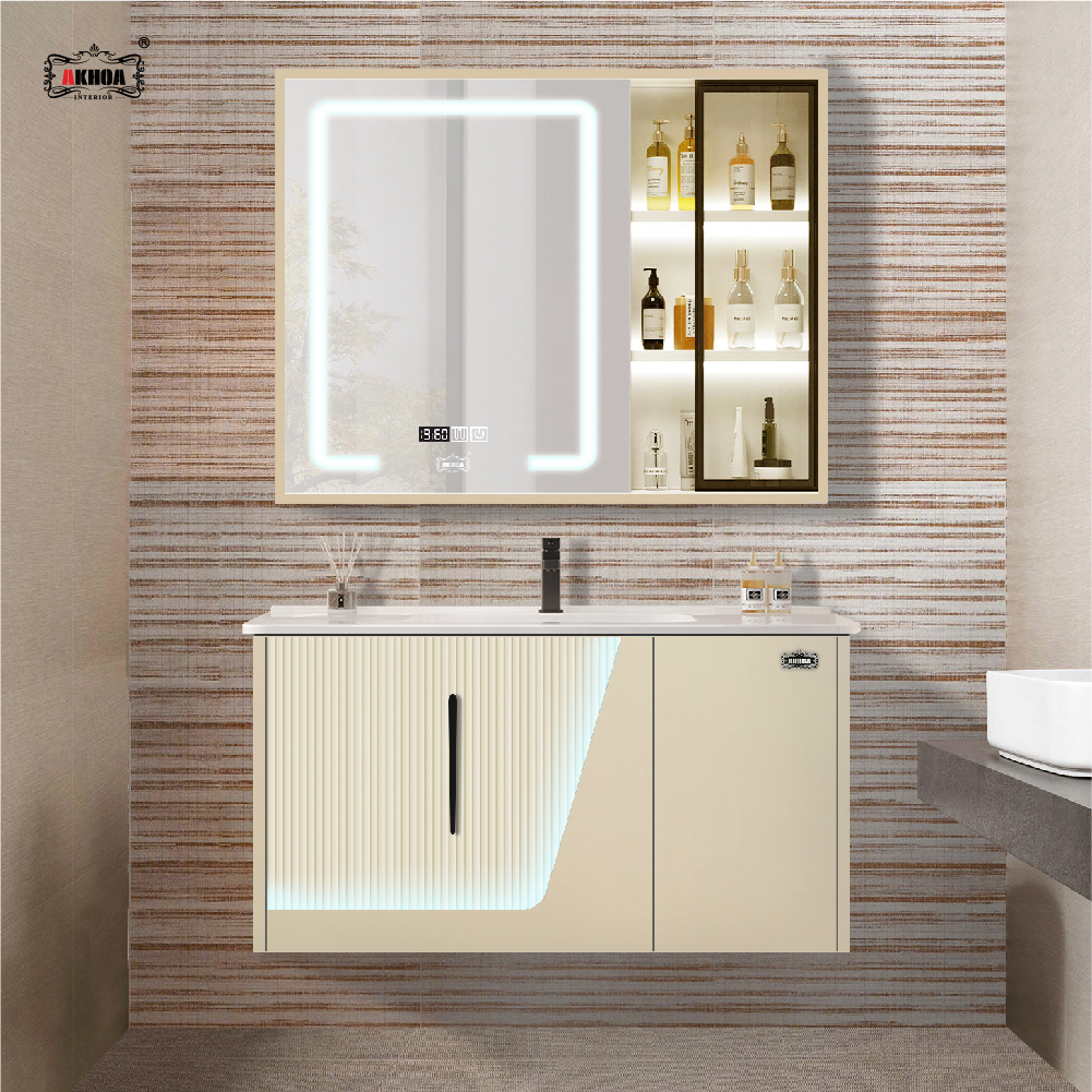 BỘ TỦ GƯƠNG PHÒNG TẮM THÔNG MINH AKHOA PVC13 80CM 2 PVC13 80 14