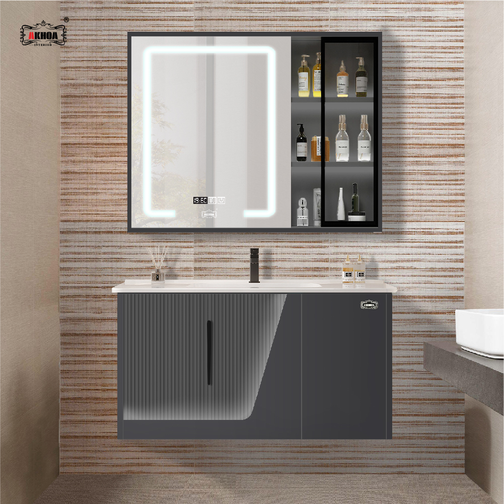 BỘ TỦ GƯƠNG PHÒNG TẮM THÔNG MINH AKHOA PVC13 80CM 4 PVC13 80 16