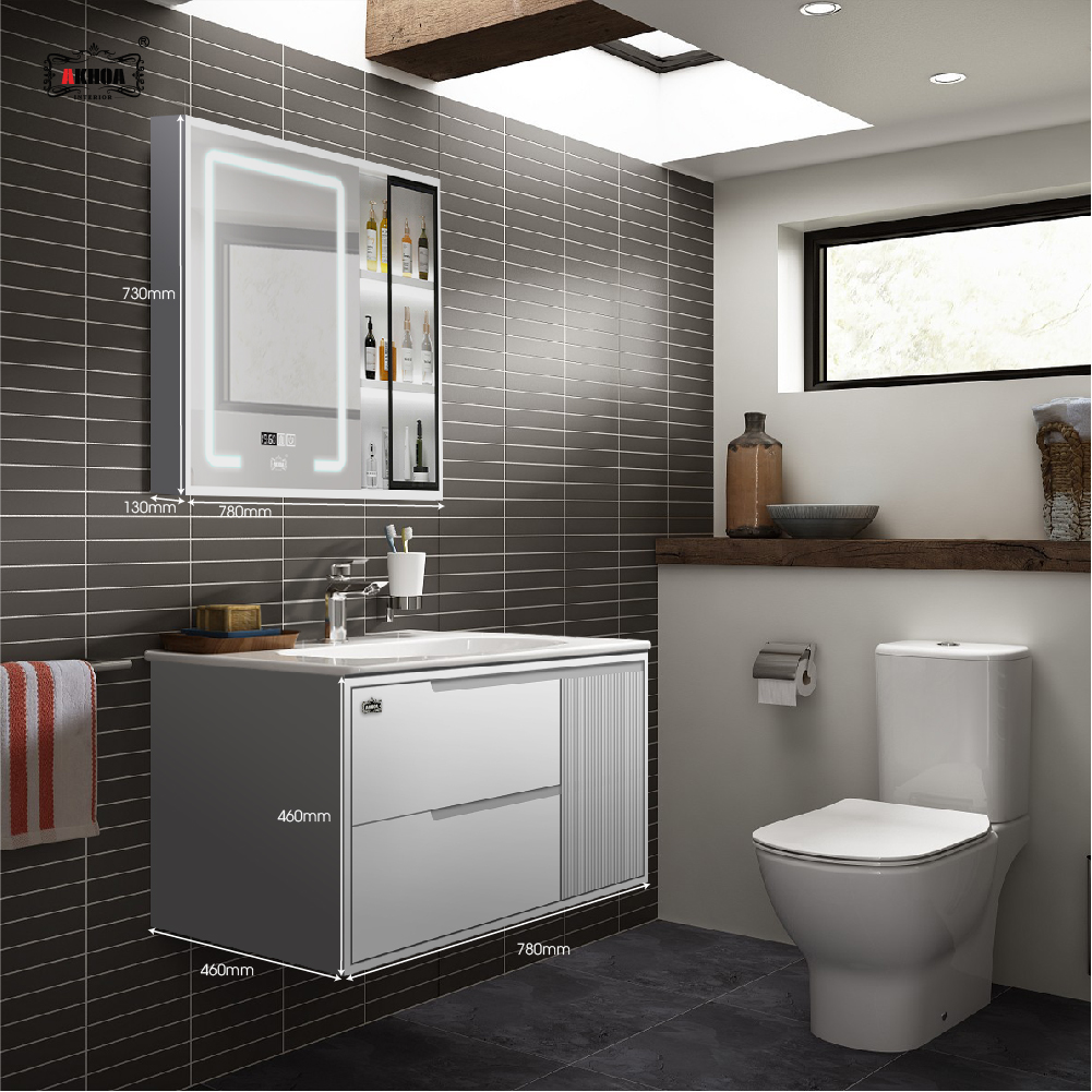 BỘ TỦ GƯƠNG PHÒNG TẮM THÔNG MINH AKHOA PVC15 80CM 6 PVC15 80 06