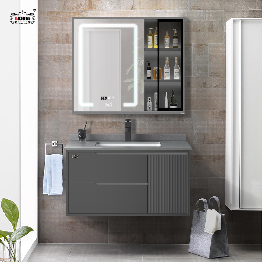 BỘ TỦ GƯƠNG PHÒNG TẮM THÔNG MINH AKHOA PVC15 80CM 2 PVC15 80 18