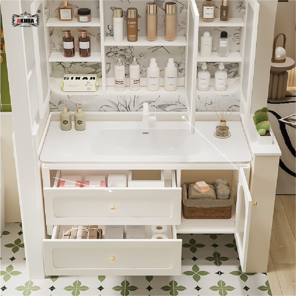 BỘ TỦ GƯƠNG PHÒNG TẮM CAO CẤP AKHOA PVC16 80CM 8 PVC16 80 08