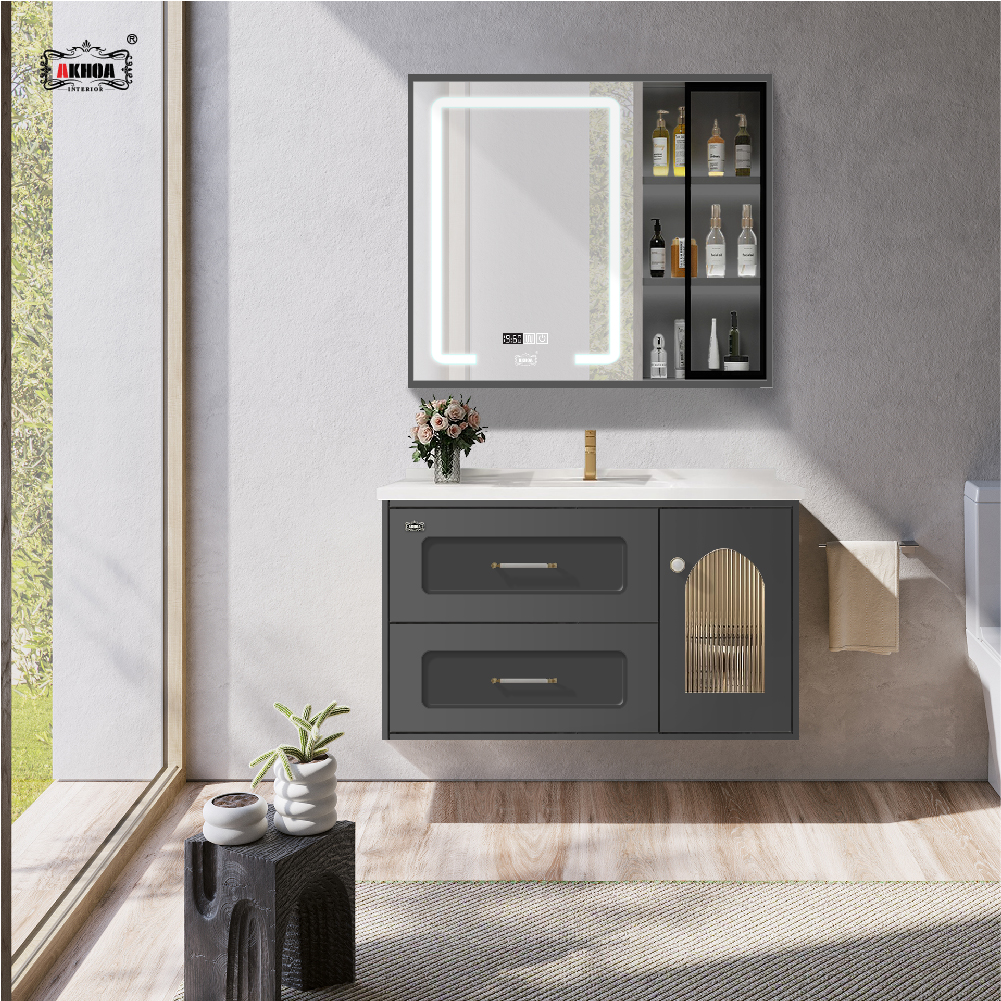 BỘ TỦ GƯƠNG PHÒNG TẮM CAO CẤP AKHOA PVC16 80CM 5 PVC16 80 14