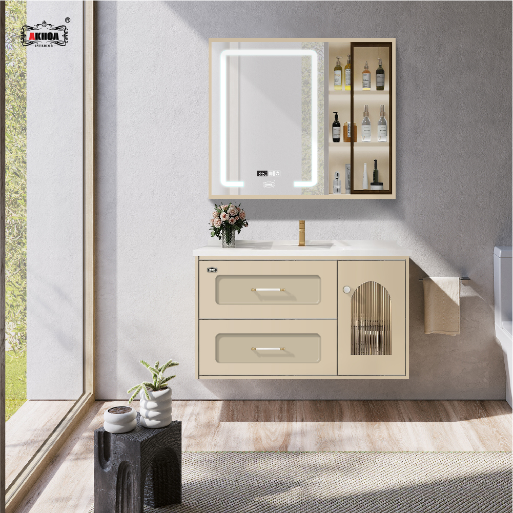 BỘ TỦ GƯƠNG PHÒNG TẮM CAO CẤP AKHOA PVC16 80CM 4 PVC16 80 15