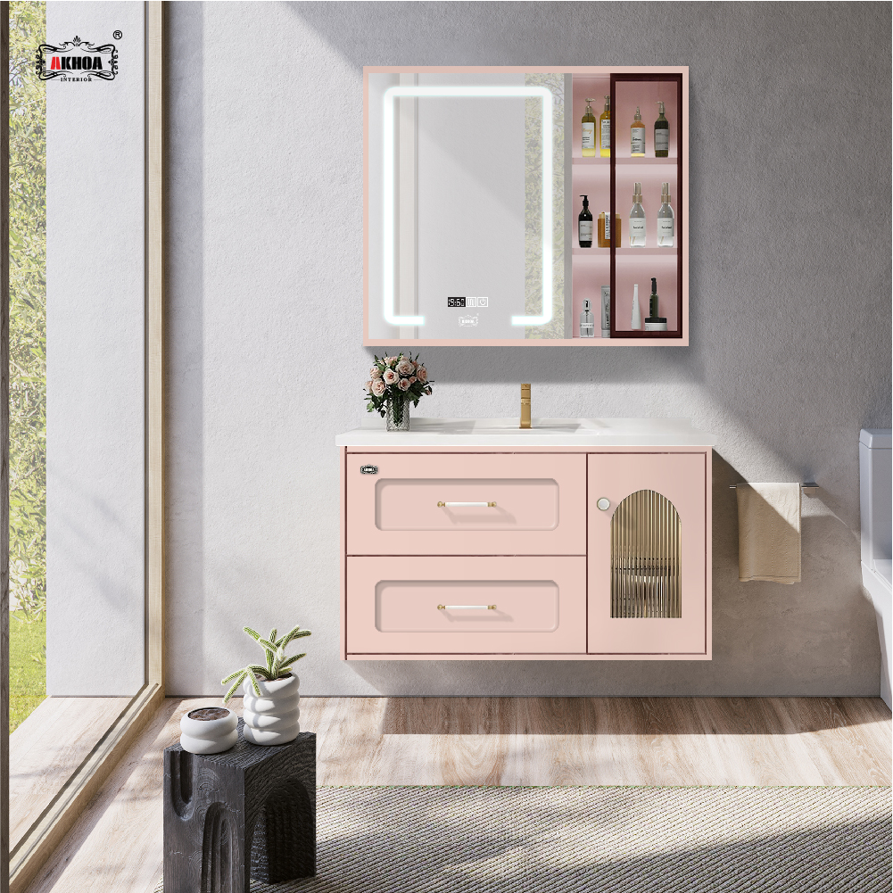 BỘ TỦ GƯƠNG PHÒNG TẮM CAO CẤP AKHOA PVC16 80CM 3 PVC16 80 16