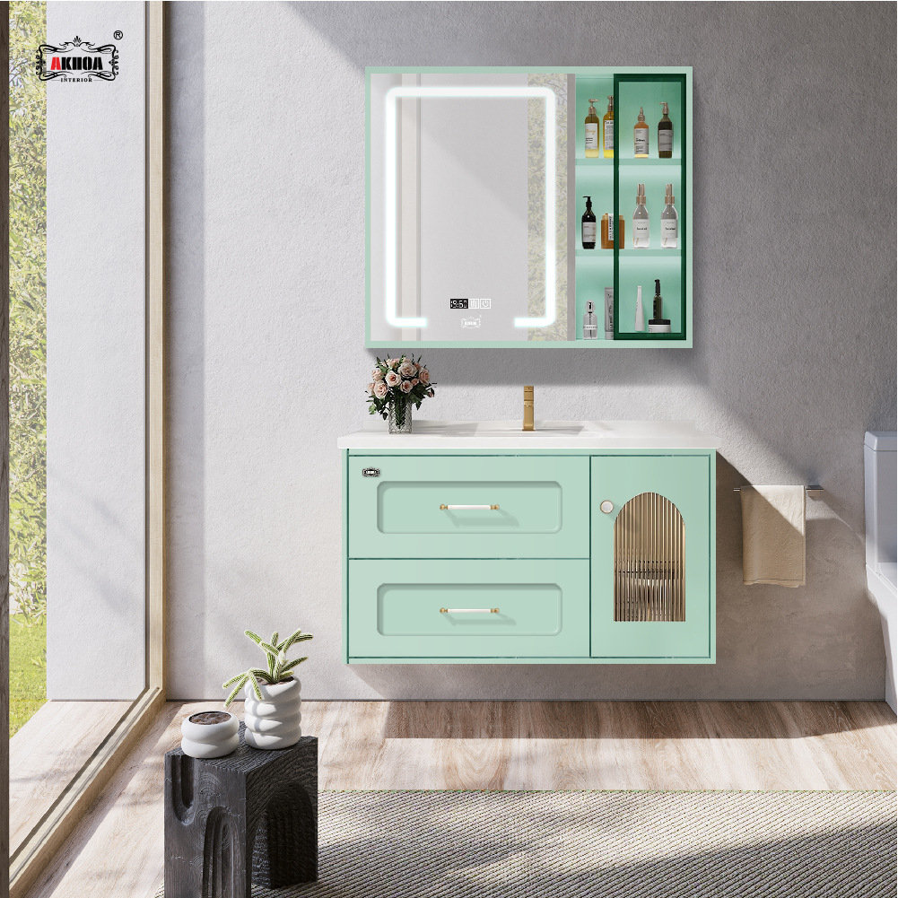 BỘ TỦ GƯƠNG PHÒNG TẮM CAO CẤP AKHOA PVC16 80CM 1 PVC16 80 17