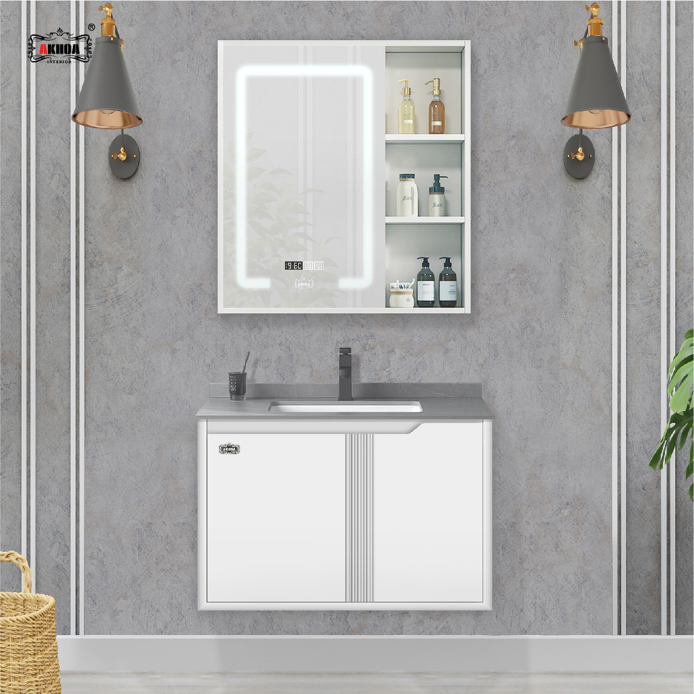 BỘ TỦ GƯƠNG PHÒNG TẮM CAO CẤP AKHOA PVC19 60CM 1 PVC19 60 15